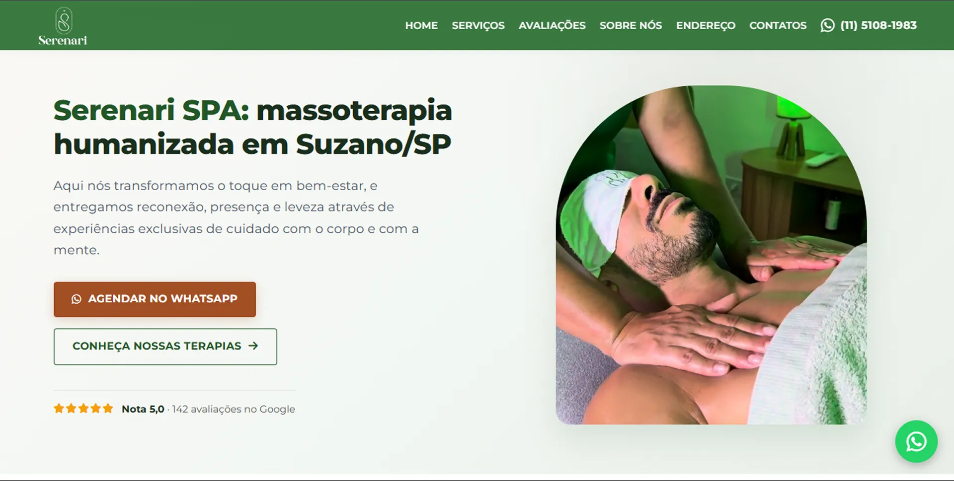 Captura real do projeto Serenari Spa